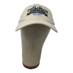 Thompson University Slideback Hat Cream Embroidered Logo Adjustable